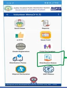 AePDS App Distribution Points status Update GSWS Volunteers