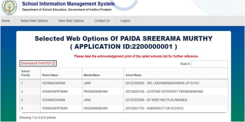 AP RTE 1st Class admission 2024-25