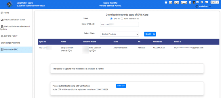 Download Voter Card in Ap
