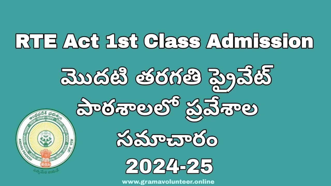 AP RTE 1st Class admission 2024-25