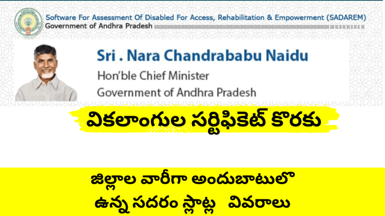 Ap District wise Sadarem Slots Details 2024