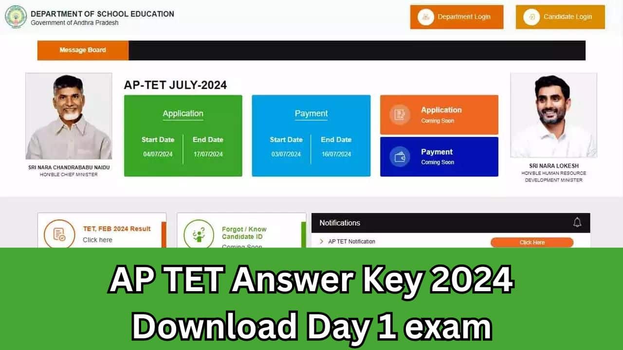 AP TET Answer Key 2024 for Day 1 exam